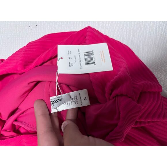 Andie Swimsuit Twist Rashguard and Cheeky Bottoms Nehi Pink Medium NWT Two Piece - Picture 4 of 5